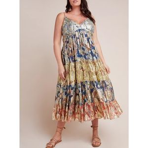 Anthropologie Verb by Pallavi Singhee Echo Tiered Maxi Dress Size 14 NWT